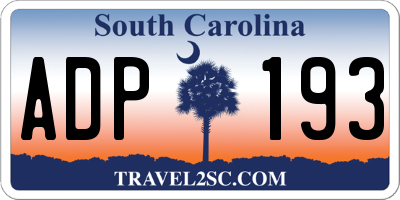 SC license plate ADP193