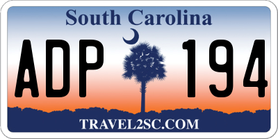 SC license plate ADP194