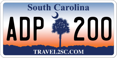 SC license plate ADP200
