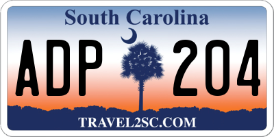 SC license plate ADP204