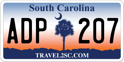 SC license plate ADP207
