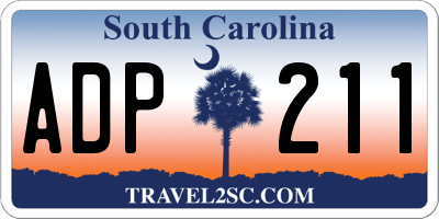 SC license plate ADP211