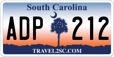 SC license plate ADP212