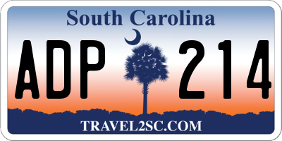 SC license plate ADP214