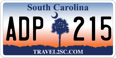 SC license plate ADP215
