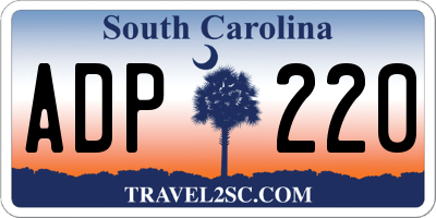 SC license plate ADP220