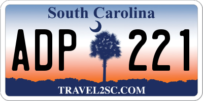 SC license plate ADP221