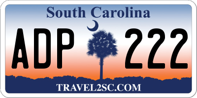 SC license plate ADP222