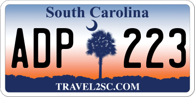 SC license plate ADP223