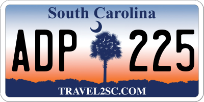 SC license plate ADP225