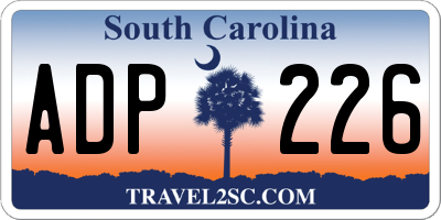 SC license plate ADP226