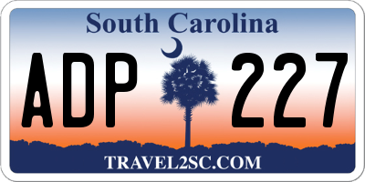 SC license plate ADP227