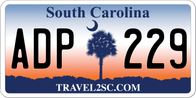 SC license plate ADP229