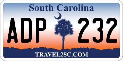 SC license plate ADP232