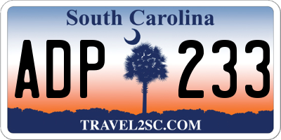 SC license plate ADP233