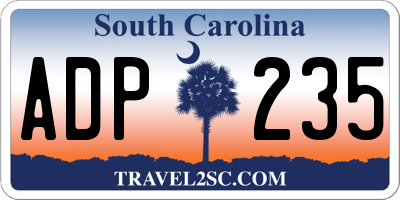 SC license plate ADP235