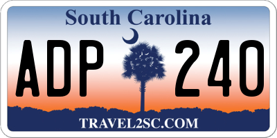 SC license plate ADP240
