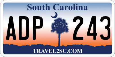 SC license plate ADP243