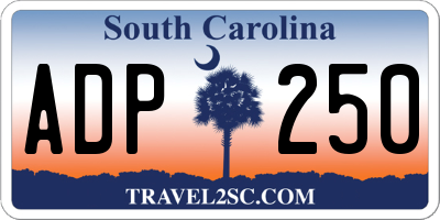SC license plate ADP250