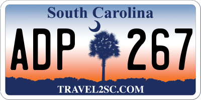 SC license plate ADP267