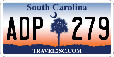 SC license plate ADP279
