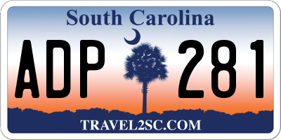SC license plate ADP281