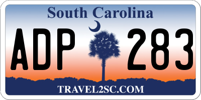 SC license plate ADP283