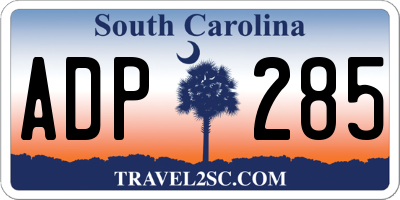 SC license plate ADP285