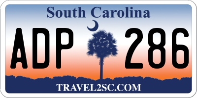 SC license plate ADP286