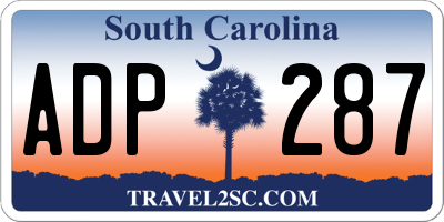 SC license plate ADP287