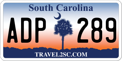 SC license plate ADP289