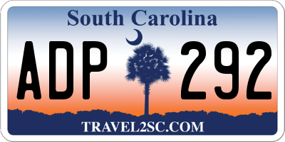 SC license plate ADP292