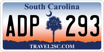 SC license plate ADP293