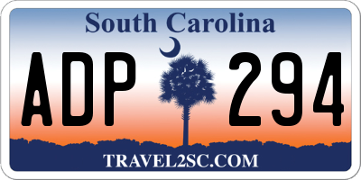 SC license plate ADP294