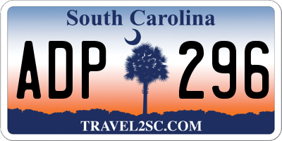 SC license plate ADP296
