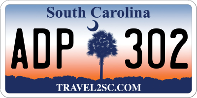 SC license plate ADP302
