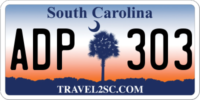 SC license plate ADP303