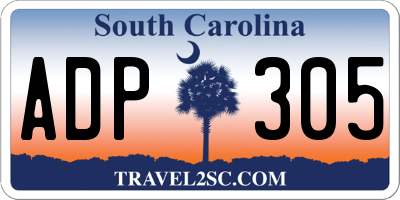SC license plate ADP305