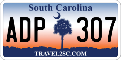 SC license plate ADP307
