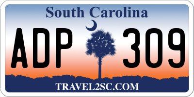 SC license plate ADP309