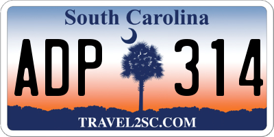 SC license plate ADP314