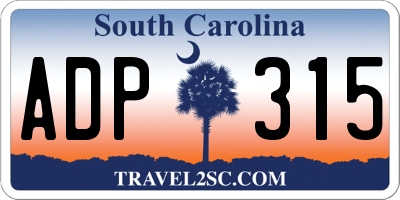 SC license plate ADP315