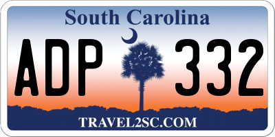 SC license plate ADP332