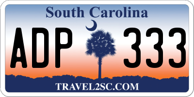 SC license plate ADP333