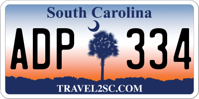 SC license plate ADP334