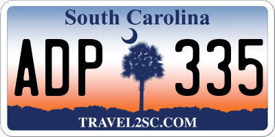 SC license plate ADP335
