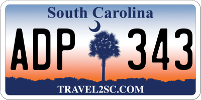 SC license plate ADP343