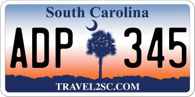 SC license plate ADP345