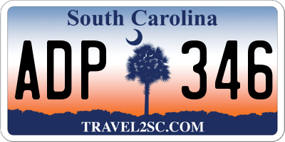 SC license plate ADP346