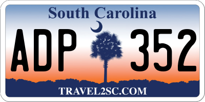 SC license plate ADP352